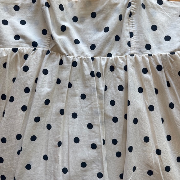 Anthropologie Maeve White and Black Polka Dot Spaghetti Strap Mini dress - Picture 4 of 9